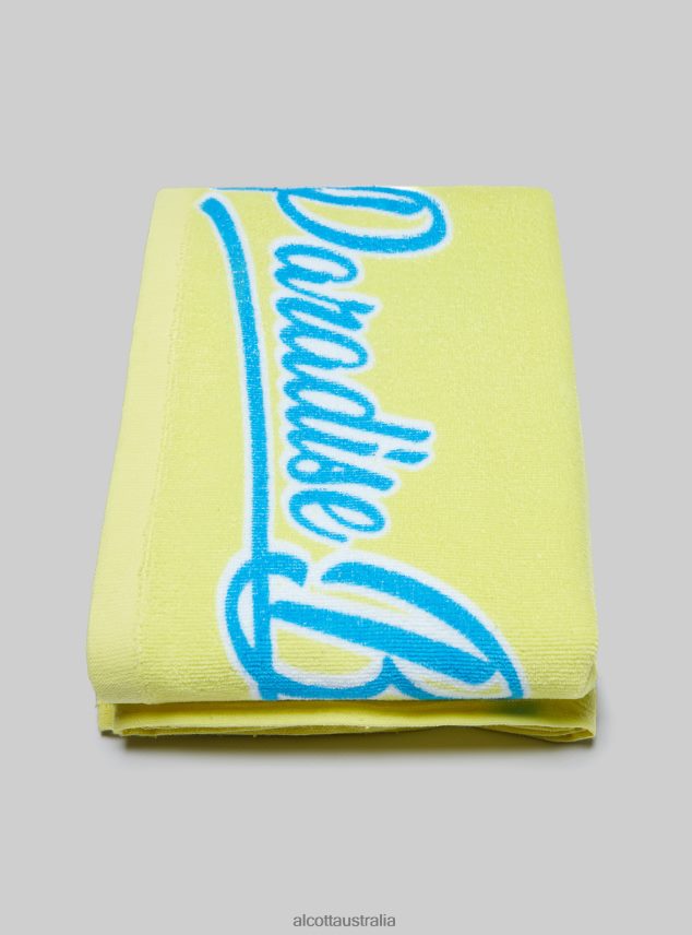 Cotton Beach Towel With Print Men 2TH442464 FPK1 DARK PINK FLUO Alcott Accessories