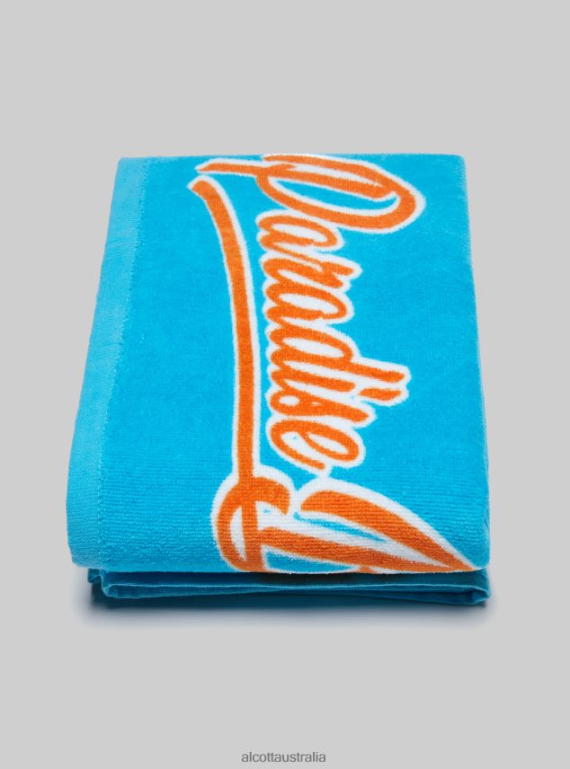 Cotton Beach Towel With Print Men 2TH442465 FPK1 DARK PINK FLUO Alcott Accessories