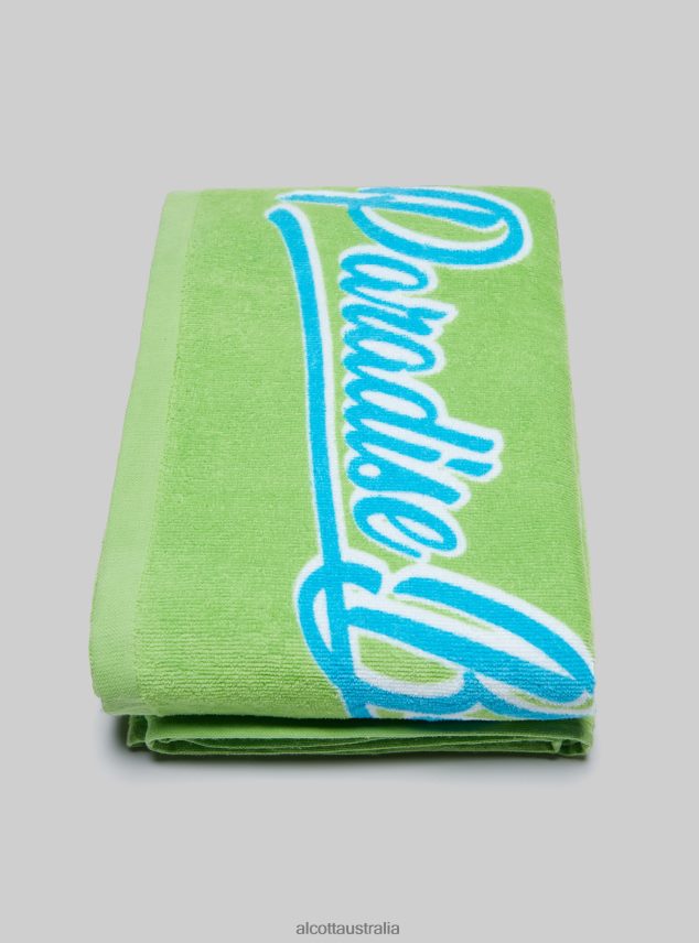 Cotton Beach Towel With Print Men 2TH442505 FPK1 DARK PINK FLUO Alcott Accessories