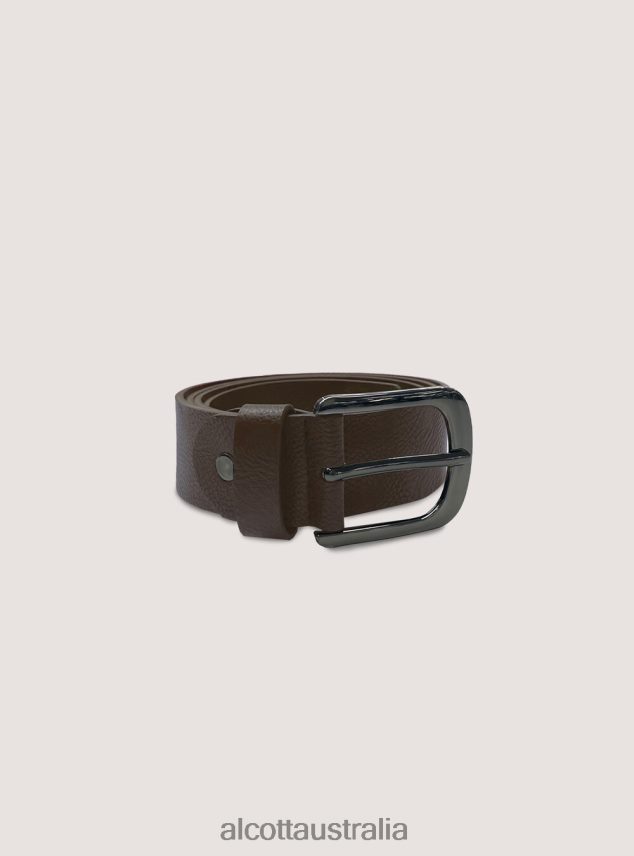 Basic Leather-Effect Belt Men 2TH4421010 BR1 BROWN DARK Alcott Accessories