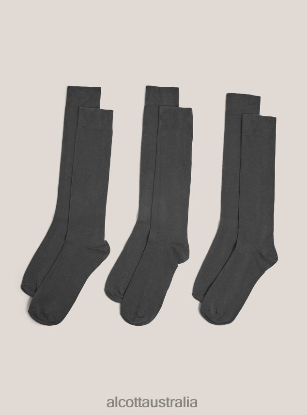 Set Of 3 Socks Men 2TH442747 BK1 BLACK Alcott Accessories