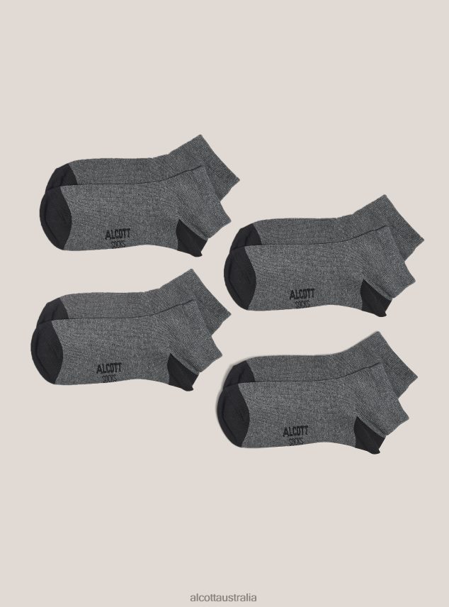 Set Of 4 Pairs Of Socks With Contrasting Details Men 2TH442809 BK1 BLACK Alcott Accessories