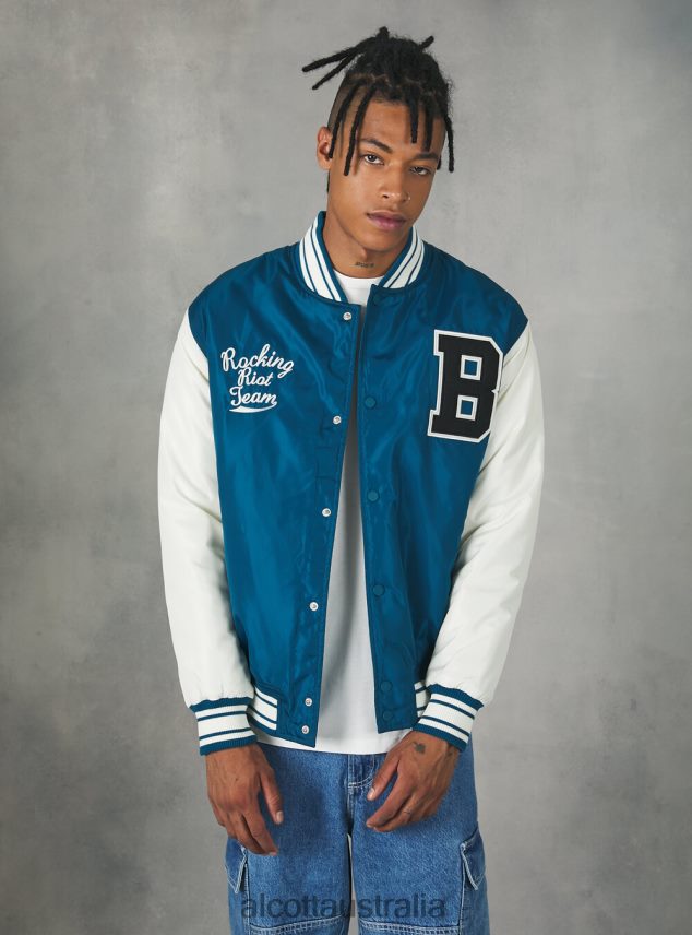 College-Style Bomber Jacket With Recycled Padding Men 2TH442752 BK1 BLACK Alcott Clothing