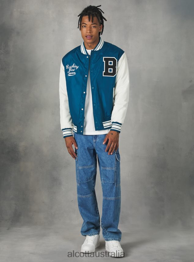 College-Style Bomber Jacket With Recycled Padding Men 2TH442752 BK1 BLACK Alcott Clothing