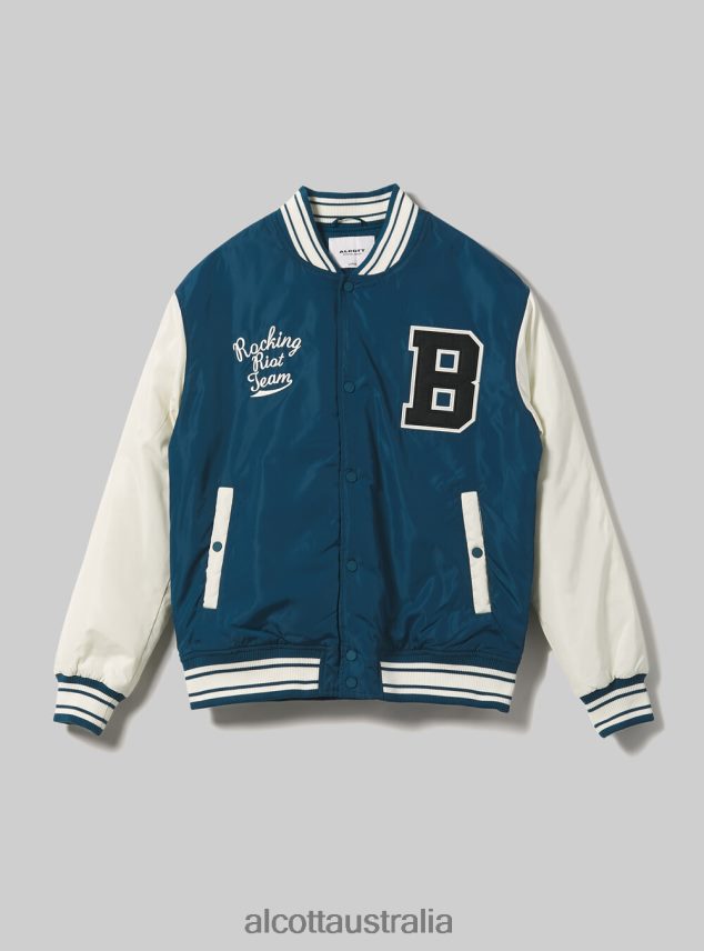 College-Style Bomber Jacket With Recycled Padding Men 2TH442752 BK1 BLACK Alcott Clothing