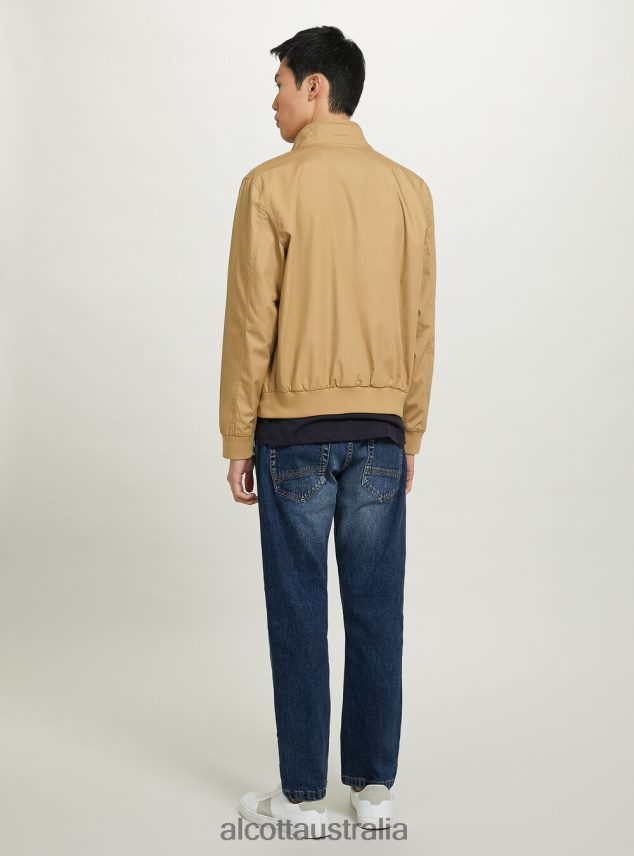 Cotton Blend Bomber Jacket Men 2TH442691 BG1 BEIGE DARK Alcott Clothing