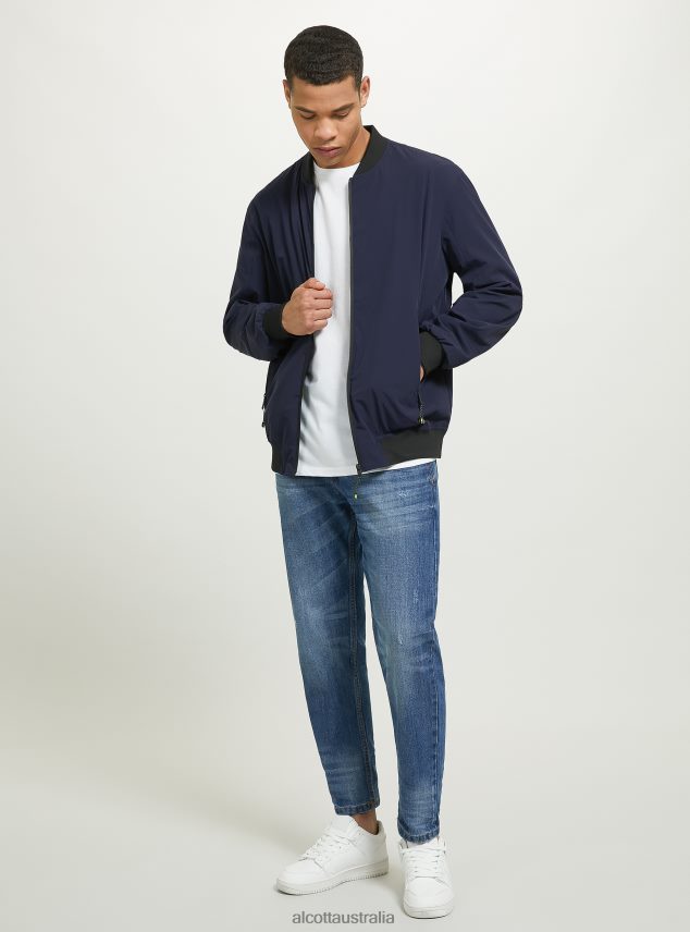 Jacket With Ribbed Details Men 2TH442896 BLACK Alcott Clothing