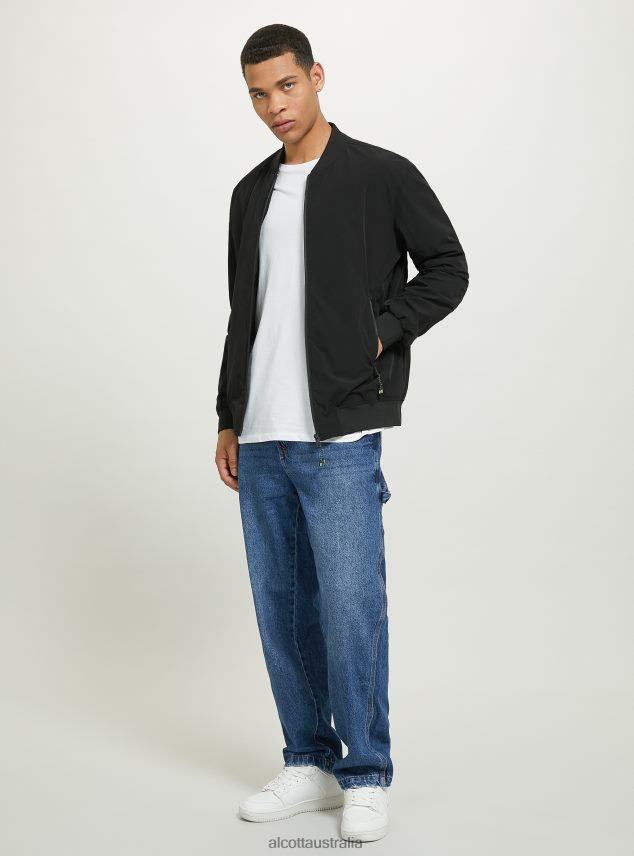 Jacket With Ribbed Details Men 2TH442915 BLACK Alcott Clothing
