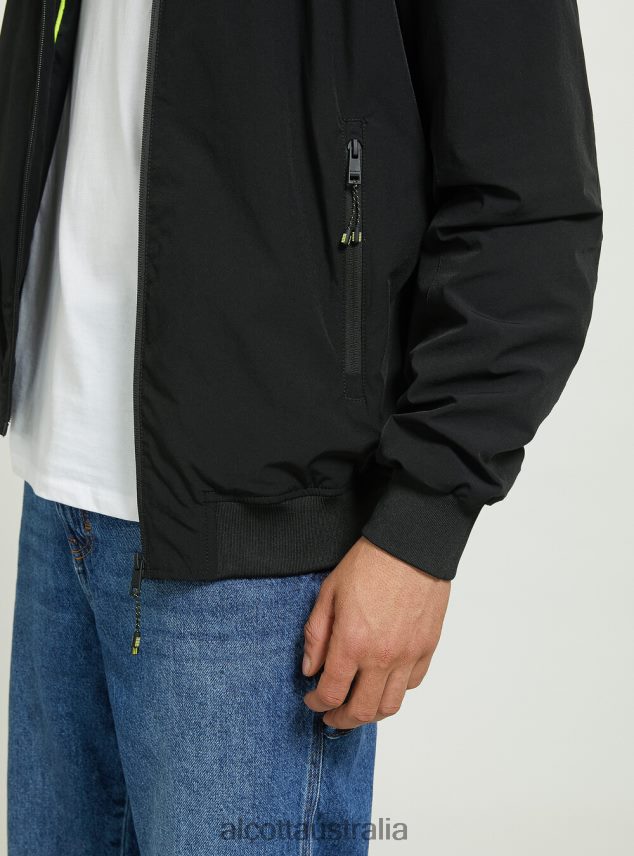Jacket With Ribbed Details Men 2TH442915 BLACK Alcott Clothing
