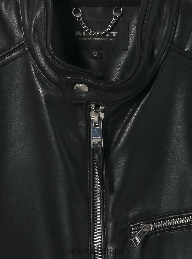 Leather-Effect Biker Jacket Men 2TH442753 BK1 BLACK Alcott Clothing