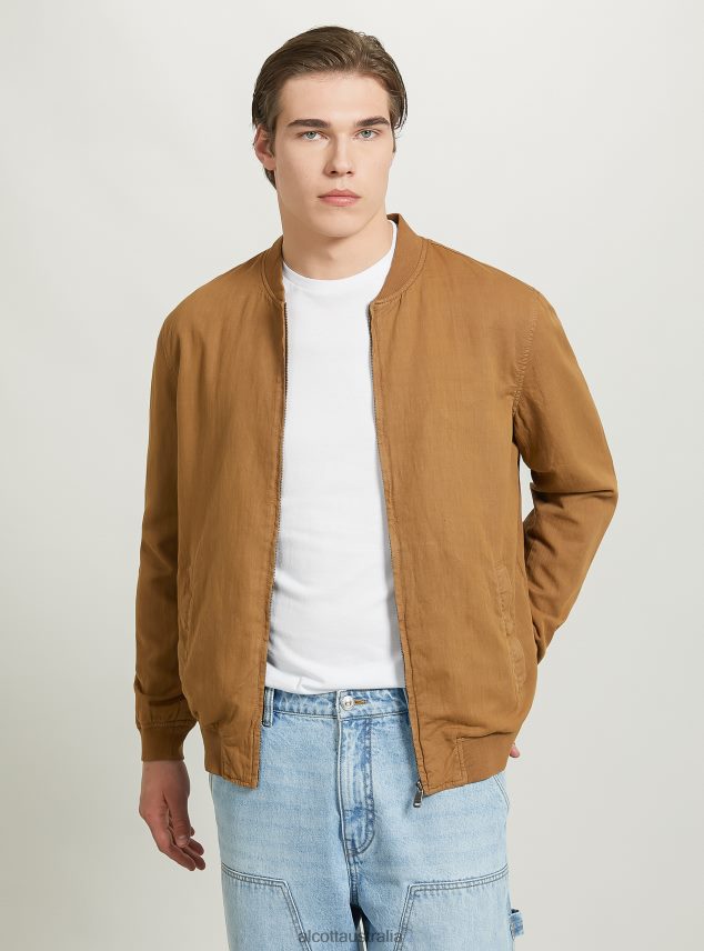 Linen Bomber Jacket Men 2TH442741 BLUE Alcott Clothing