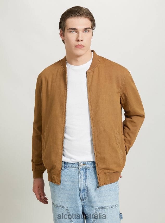 Linen Bomber Jacket Men 2TH442741 BLUE Alcott Clothing