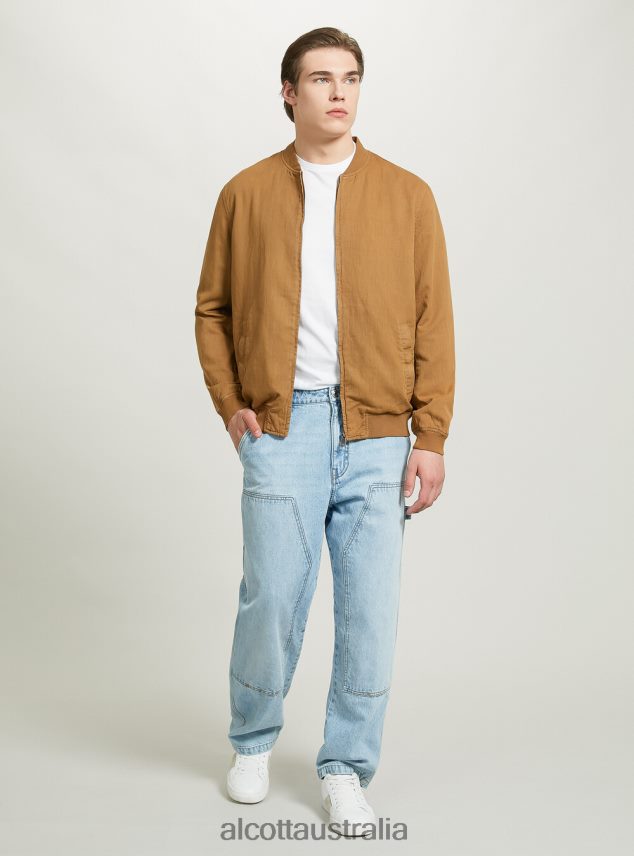 Linen Bomber Jacket Men 2TH442741 BLUE Alcott Clothing