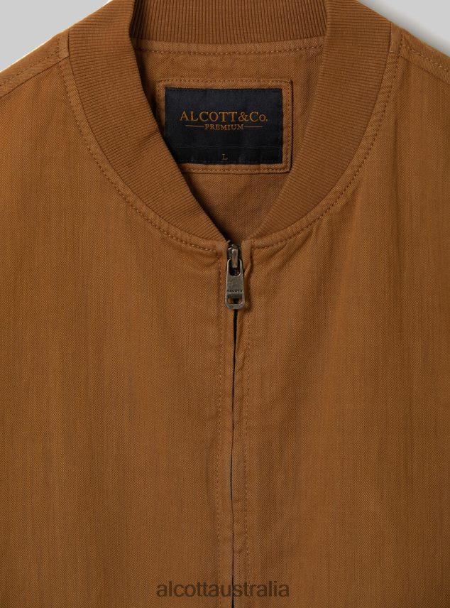 Linen Bomber Jacket Men 2TH442741 BLUE Alcott Clothing