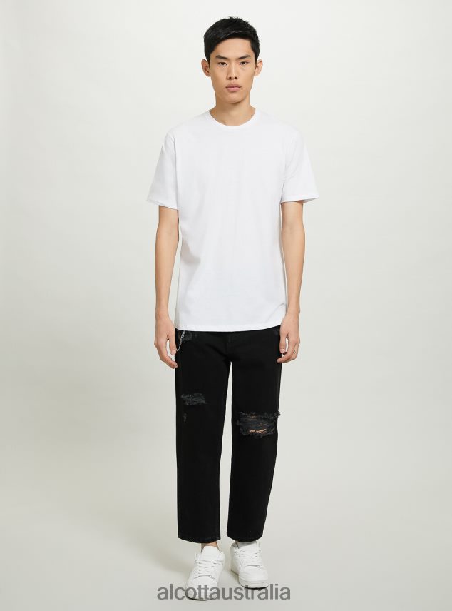 Relaxed Fit Jeans With Chain Men 2TH442645 WH1 OFF WHITE Alcott Clothing
