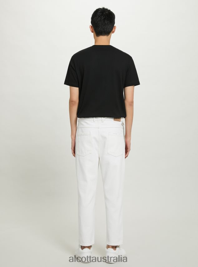 Relaxed Fit Jeans With Chain Men 2TH442943 WH2 WHITE Alcott Clothing