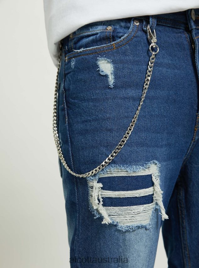 Relaxed Fit Jeans With Tears Men 2TH4421044 D004 MEDIUM LIGHT BLUE Alcott Clothing