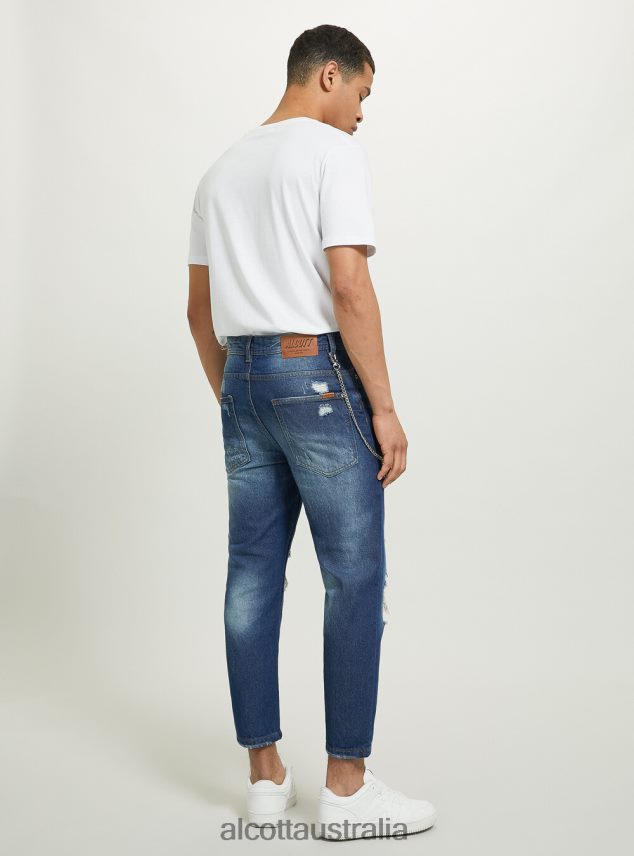 Relaxed Fit Jeans With Tears Men 2TH4421044 D004 MEDIUM LIGHT BLUE Alcott Clothing