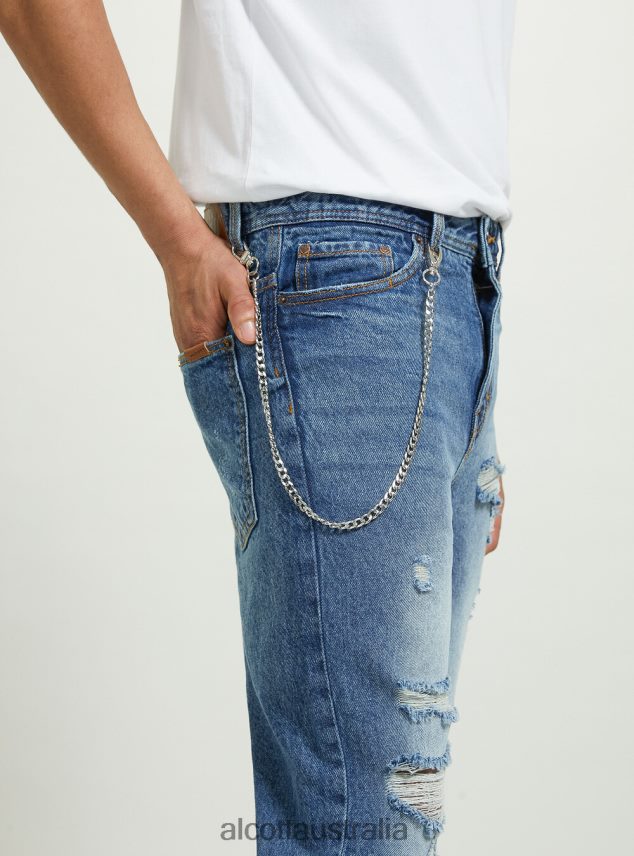 Relaxed Fit Jeans With Tears Men 2TH442875 D004 MEDIUM LIGHT BLUE Alcott Clothing