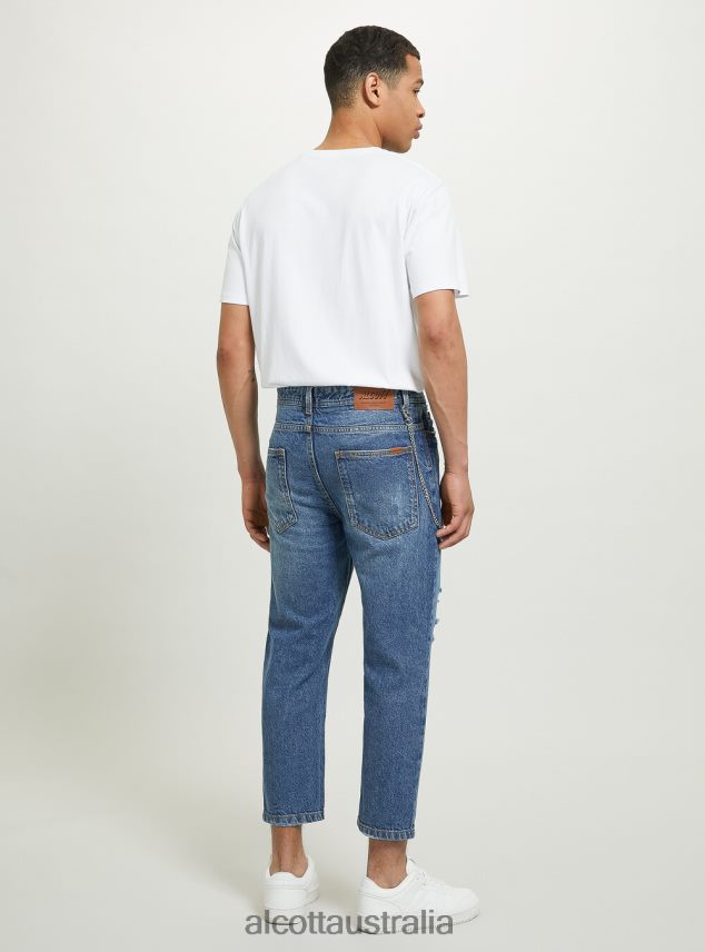 Relaxed Fit Jeans With Tears Men 2TH442875 D004 MEDIUM LIGHT BLUE Alcott Clothing