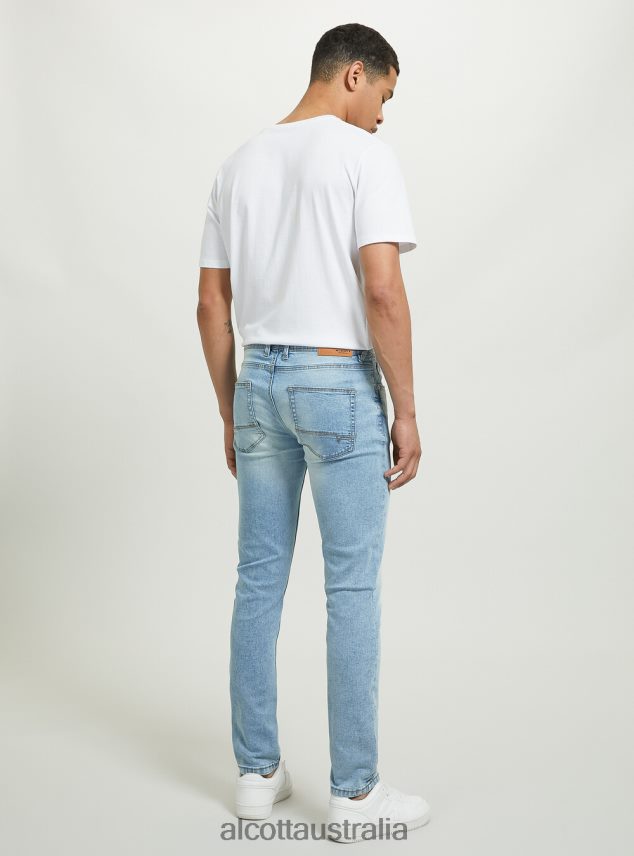 Skinny Fit Jeans In Stretch Denim Men 2TH442852 D002 MEDIUM DARK BLUE Alcott Clothing