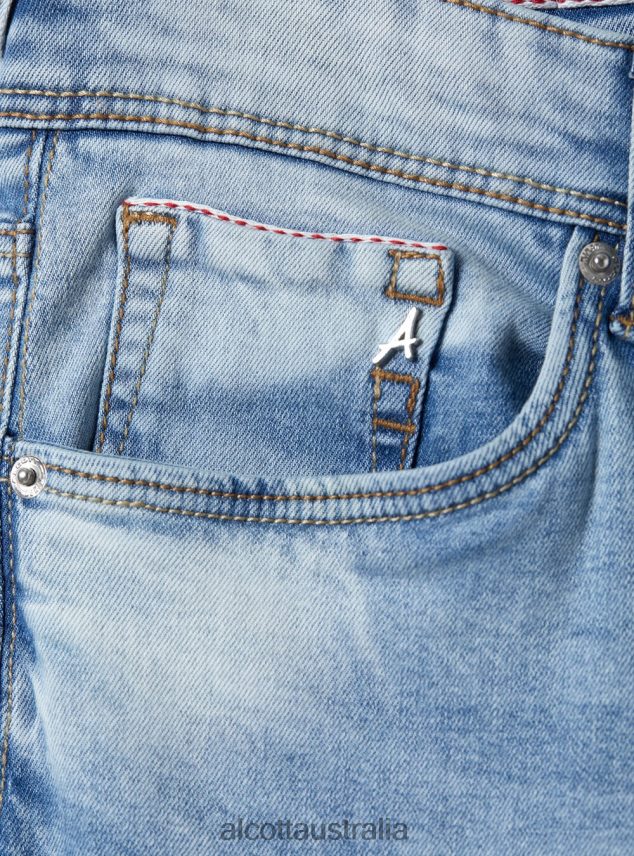 Skinny Fit Jeans In Stretch Denim Men 2TH442852 D002 MEDIUM DARK BLUE Alcott Clothing