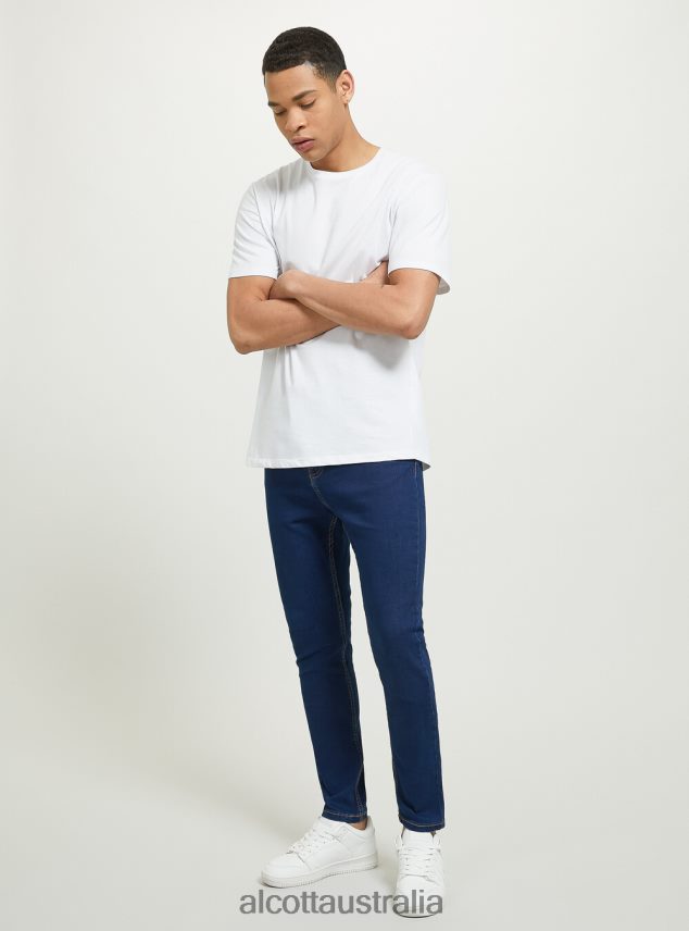 Super Skinny Fit Stretch Denim Jeans Men 2TH442797 D003 MEDIUM BLUE Alcott Clothing