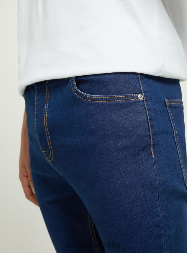 Super Skinny Fit Stretch Denim Jeans Men 2TH442797 D003 MEDIUM BLUE Alcott Clothing