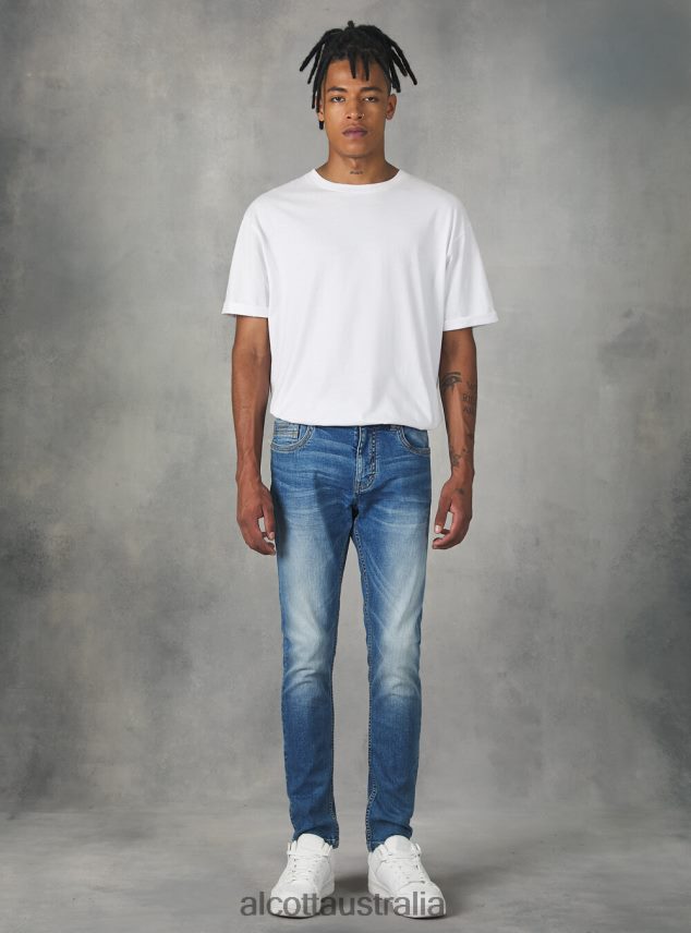 Super Skinny Jeans In Stretch Denim Men 2TH442756 D003 MEDIUM BLUE Alcott Clothing