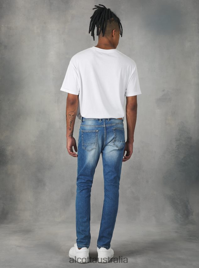 Super Skinny Jeans In Stretch Denim Men 2TH442756 D003 MEDIUM BLUE Alcott Clothing