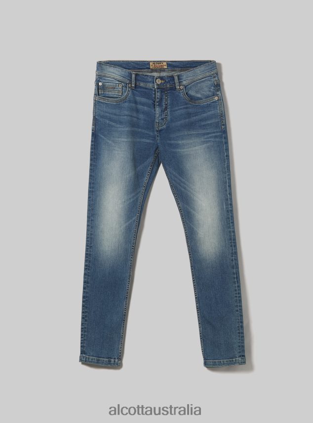 Super Skinny Jeans In Stretch Denim Men 2TH442756 D003 MEDIUM BLUE Alcott Clothing