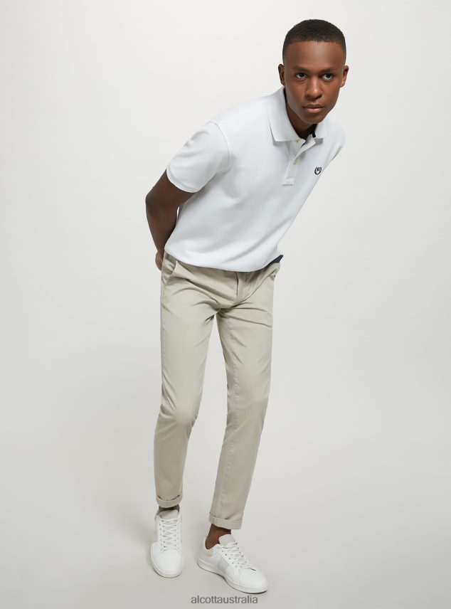 Cotton Pique Polo Shirt With Embroidery Men 2TH4421178 WH3 WHITE Alcott Clothing