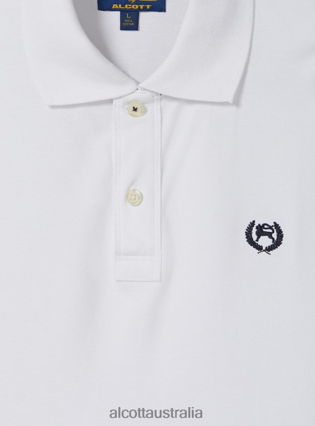 Cotton Pique Polo Shirt With Embroidery Men 2TH4421178 WH3 WHITE Alcott Clothing