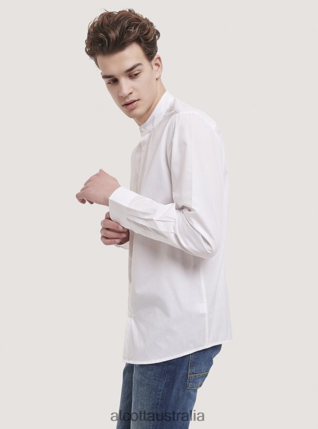 Camicia A Maniche Lunghe Con Collo Coreano Men 2TH4421019 WHITE Alcott Clothing