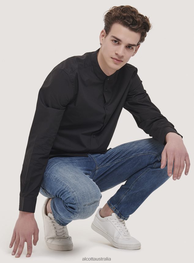 Camicia A Maniche Lunghe Con Collo Coreano Men 2TH442807 WHITE Alcott Clothing