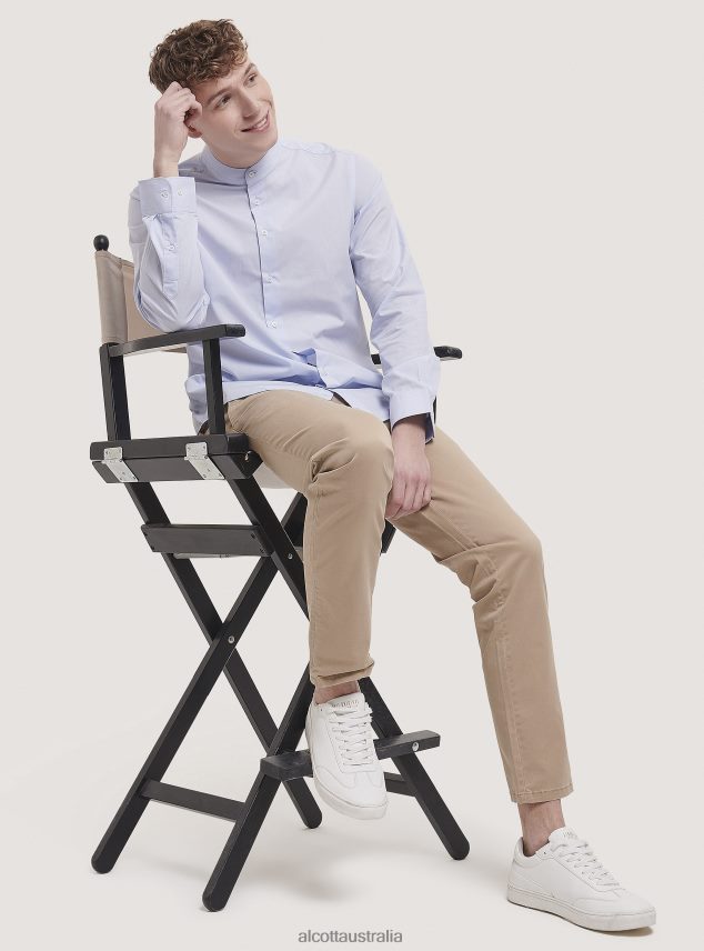 Camicia A Maniche Lunghe Con Collo Coreano Men 2TH442992 WHITE Alcott Clothing