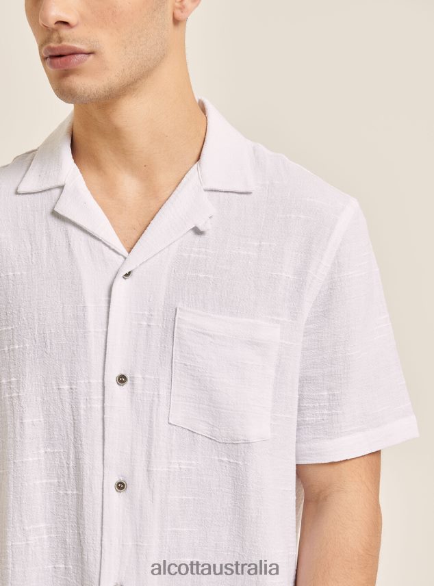 Camicia Collo Bowling In Misto Con Taschino Men 2TH4421090 WH1 OFF WHITE Alcott Clothing