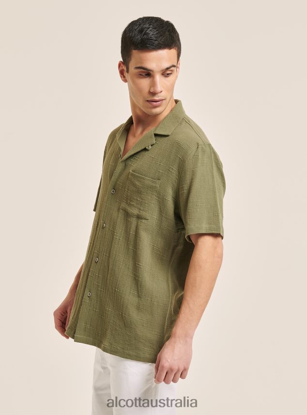 Camicia Collo Bowling In Misto Con Taschino Men 2TH442820 WH1 OFF WHITE Alcott Clothing