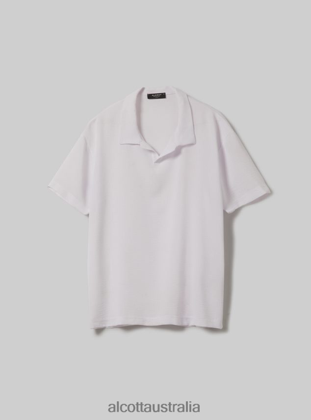 Crepe Polo Shirt Men 2TH442959 WH2 WHITE Alcott Clothing