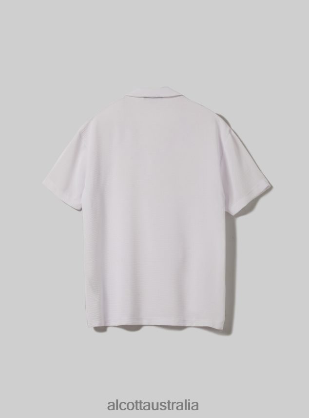 Crepe Polo Shirt Men 2TH442959 WH2 WHITE Alcott Clothing