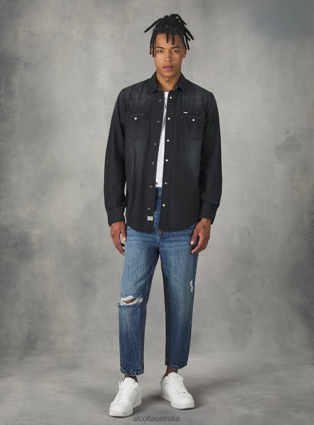 Denim Shirt Men 2TH4421163 BLACK Alcott Clothing