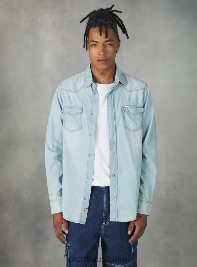 Denim Shirt Men 2TH442751 BLACK Alcott Clothing