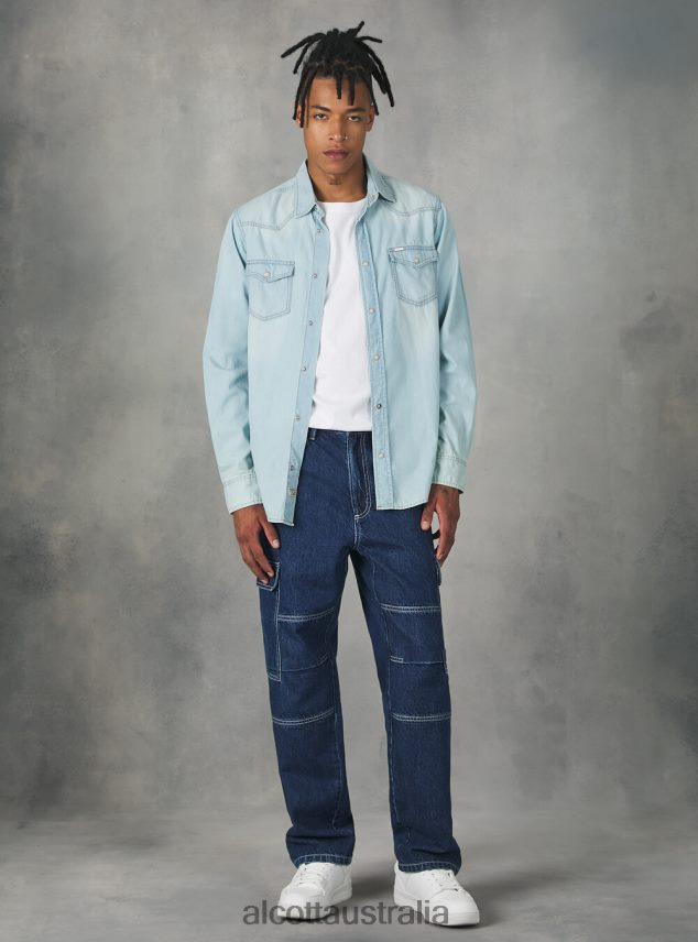 Denim Shirt Men 2TH442751 BLACK Alcott Clothing