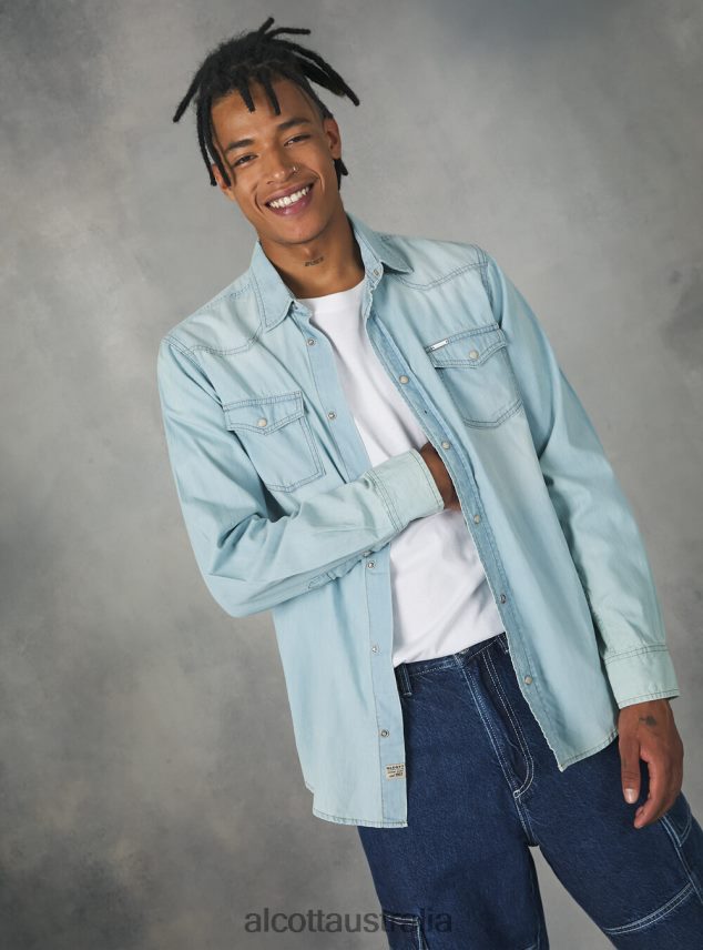 Denim Shirt Men 2TH442751 BLACK Alcott Clothing