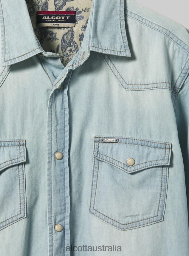 Denim Shirt Men 2TH442751 BLACK Alcott Clothing