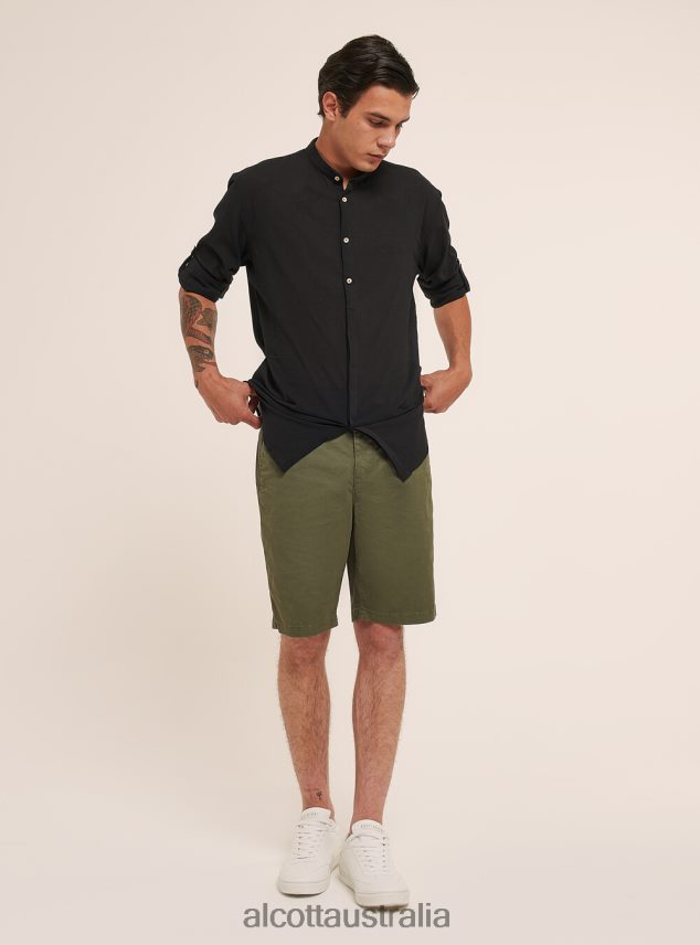 Long-Sleeved Cotton Shirt With Korean Collar Men 2TH442931 WHITE Alcott Clothing