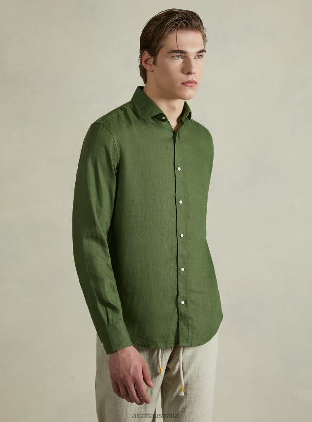 Long-Sleeved Pure Linen Shirt Men 2TH442762 AZ3 AZURRE LIGHT Alcott Clothing