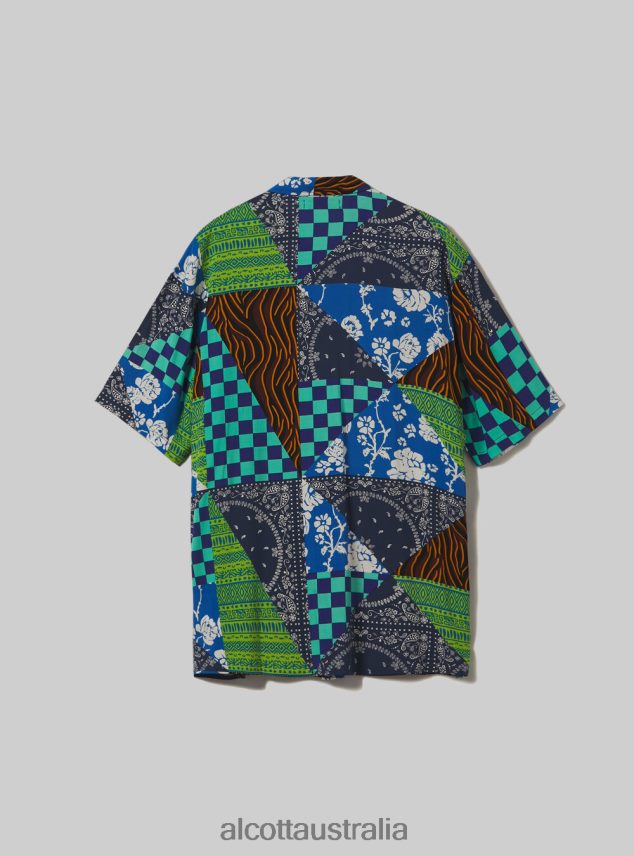 Shirt With All Over Print Men 2TH4421084 NA1 NAVY DARK Alcott Clothing
