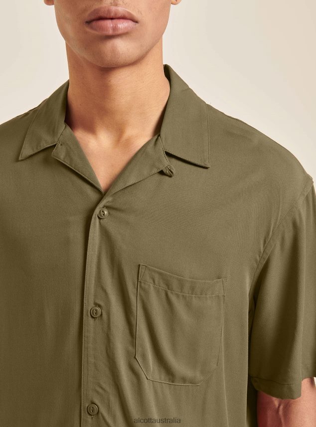 Short Sleeve Shirt With Bowling Collar Men 2TH4421088 C322 BORDEAUX Alcott Clothing