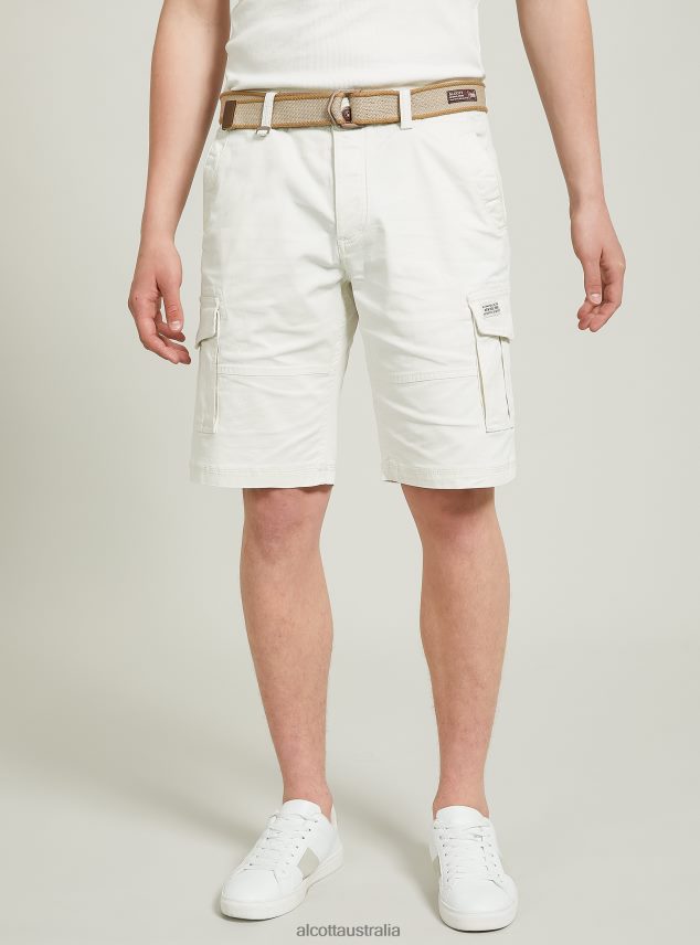 Cotton Cargo Bermuda With Canvas Belt Men 2TH442624 KY2 KAKY MEDIUM Alcott Clothing